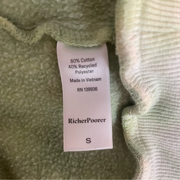 Richer Poorer Green/Cream Tie Dye Fleece Hooded Sweatshirt - 20991 - Picture 8 of 10